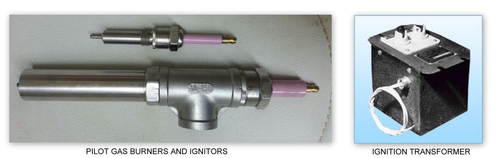 pilot gas burner and ignition transformer hitherm